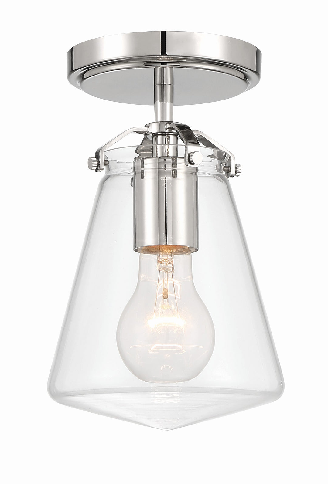 Voss 1 Light Luxe Gold Semi Flush Mount