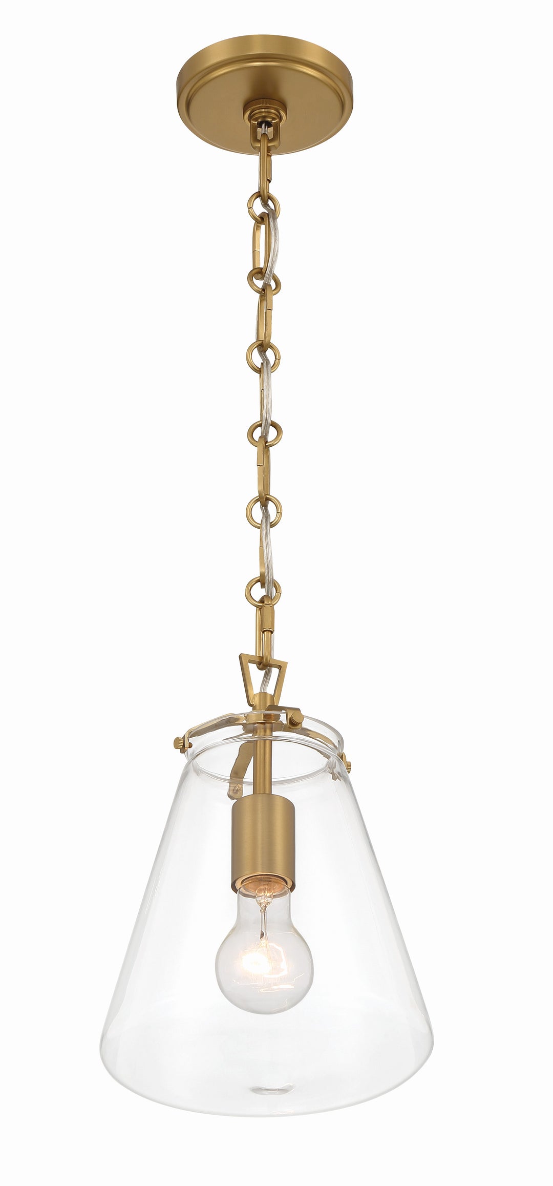 Crystorama Voss 1 Light Luxe Gold Mini Pendant