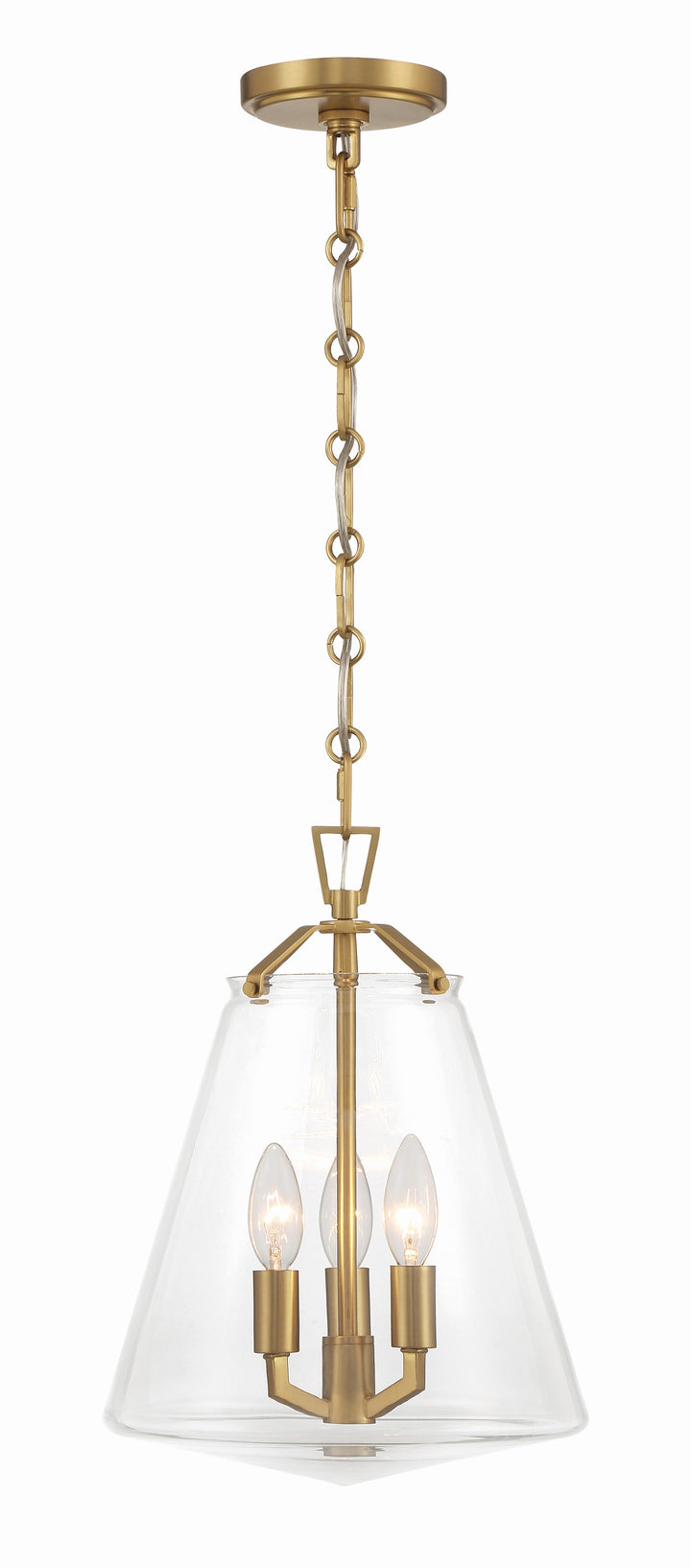 Crystorama Voss 3 Light Luxe Gold Mini Chandelier