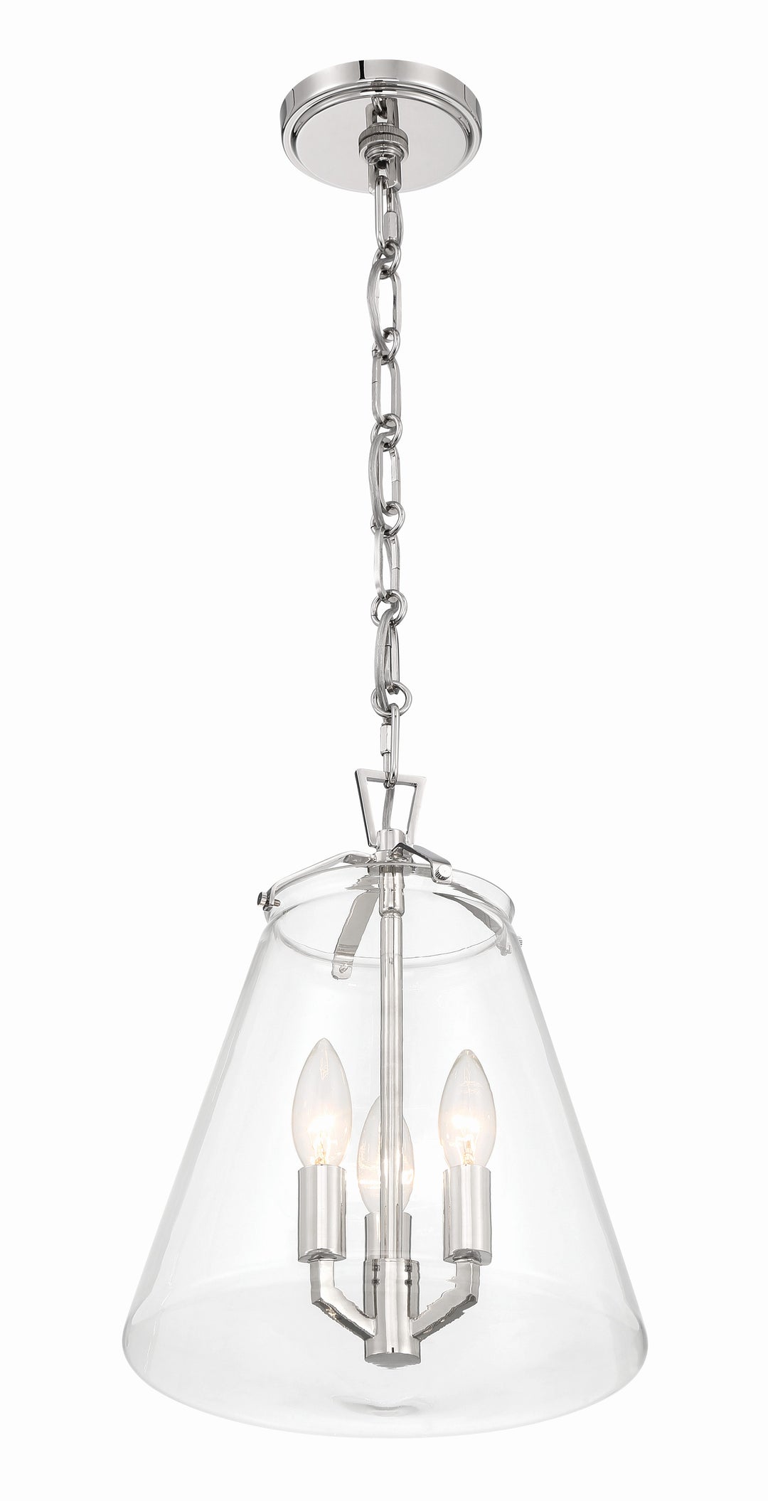 Crystorama Voss 3 Light Luxe Gold Mini Chandelier