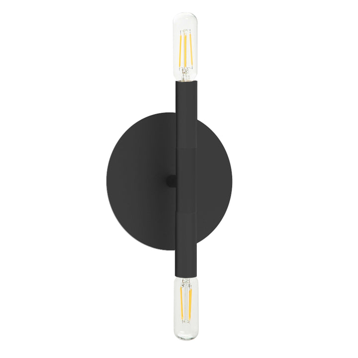 Dainolite 2 Light Incandescent Wall Sconce, Matte Black