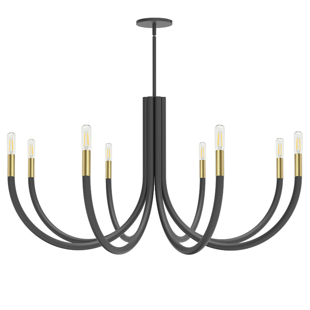 Dainolite 8 Light Incandescent Chandelier, Matte Black