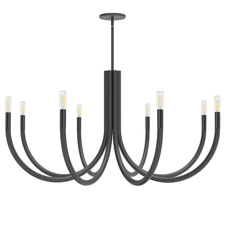 Dainolite 8 Light Incandescent Chandelier, Matte Black