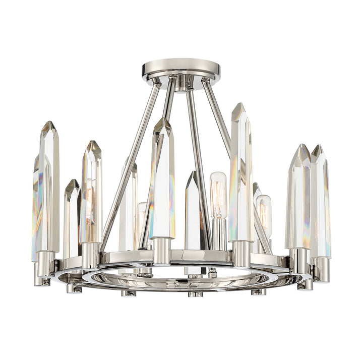 Crystorama Watson 4 Light Polished Nickel Semi Flush Mount