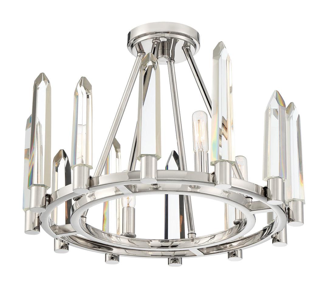 Crystorama Watson 4 Light Polished Nickel Semi Flush Mount