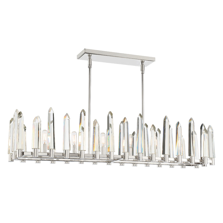 Crystorama Watson 6 Light Polished Nickel Linear Chandelier