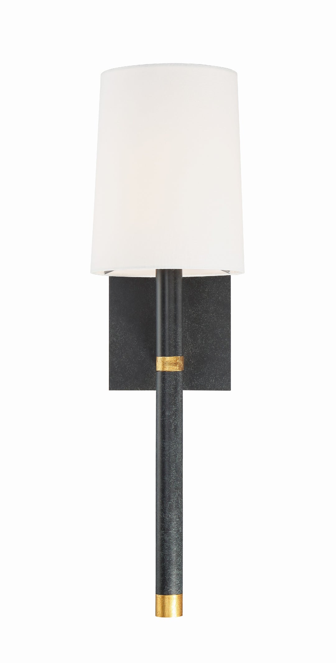 Crystorama Weston 1 Light Black + Antique Gold Sconce