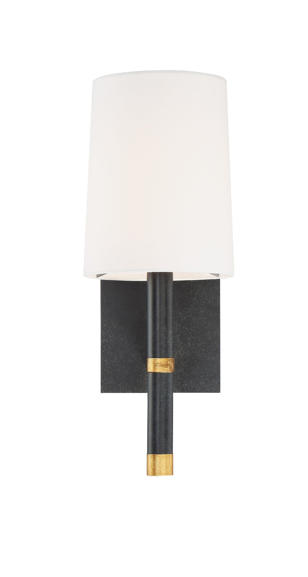 Crystorama Weston 1 Light Black + Antique Gold Sconce