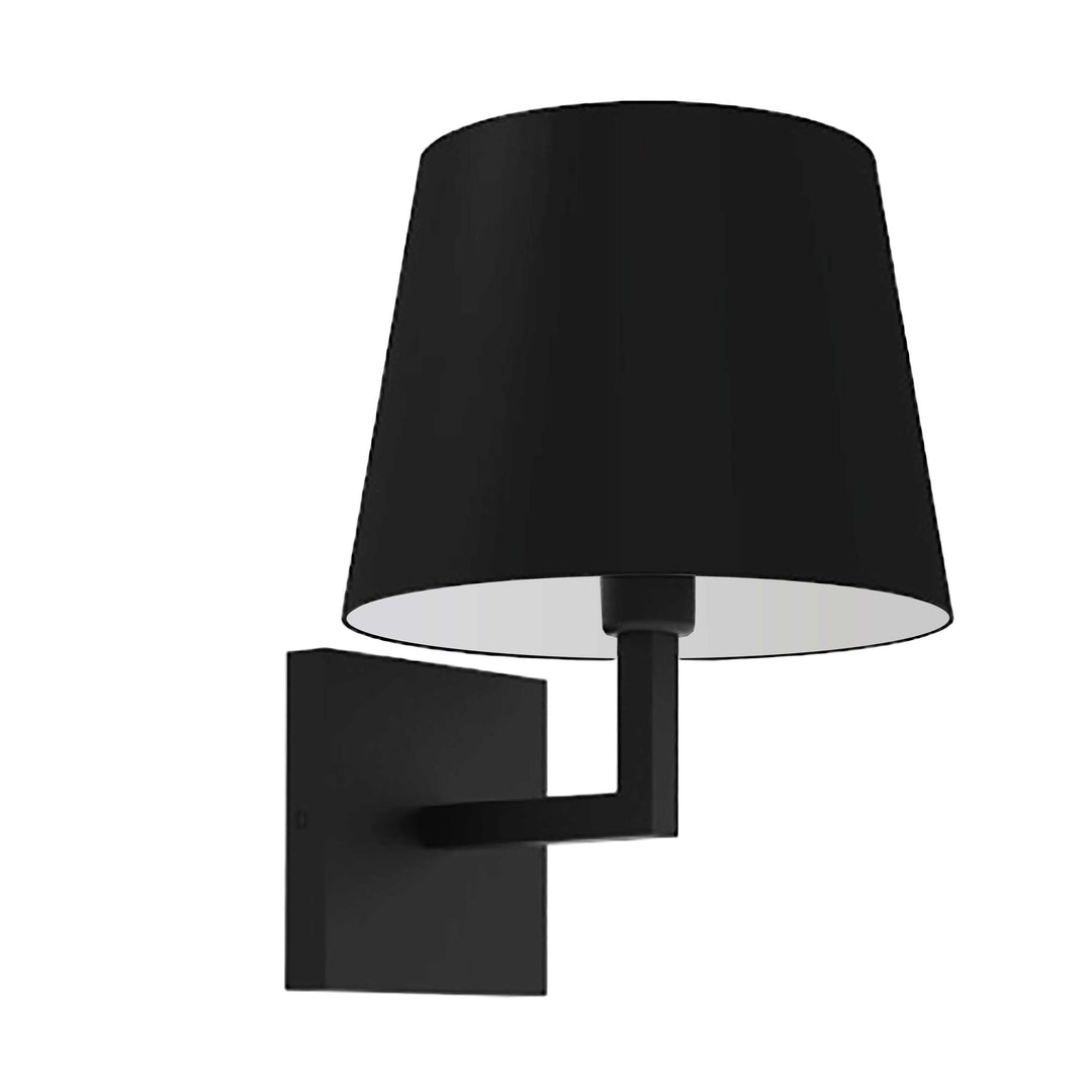 Dainolite 1 Light Incandescent Wall, Sconce Matte Black with Black Shade