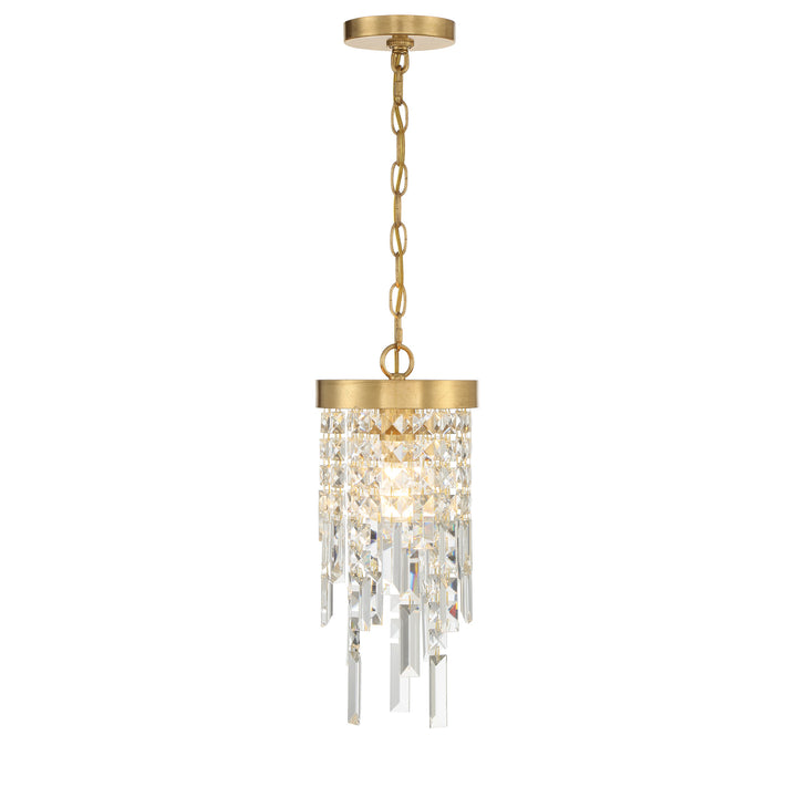 Crystorama Winfield 1 Light Antique Gold Mini Pendant