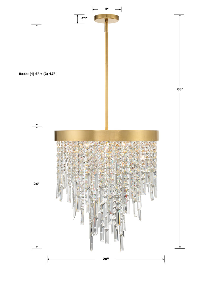 Crystorama Winfield 5 Light Antique Gold Chandelier