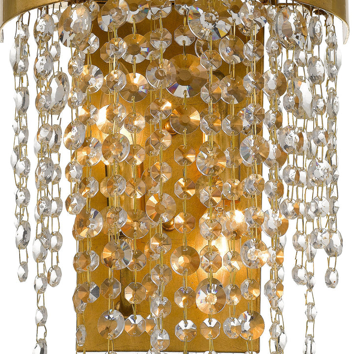 Crystorama Winham 2 Light Antique Gold Crystal Sconce