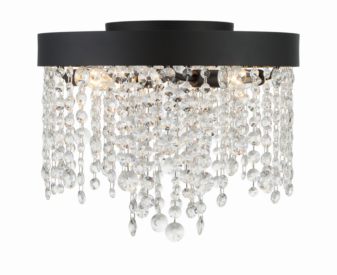 Crystorama Winham 4 Light Antique Gold Crystal Flush Mount