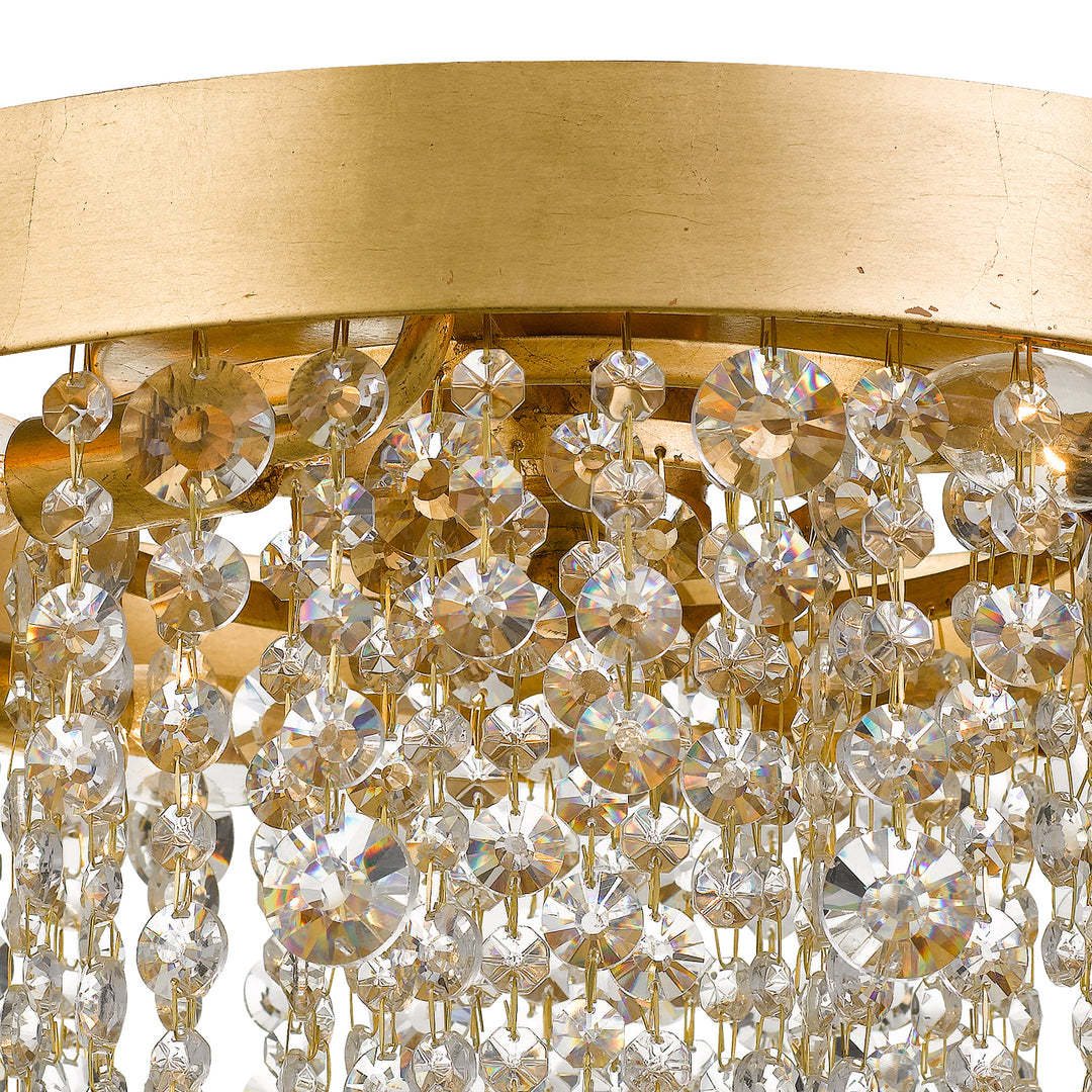 Crystorama Winham 4 Light Antique Gold Crystal Flush Mount