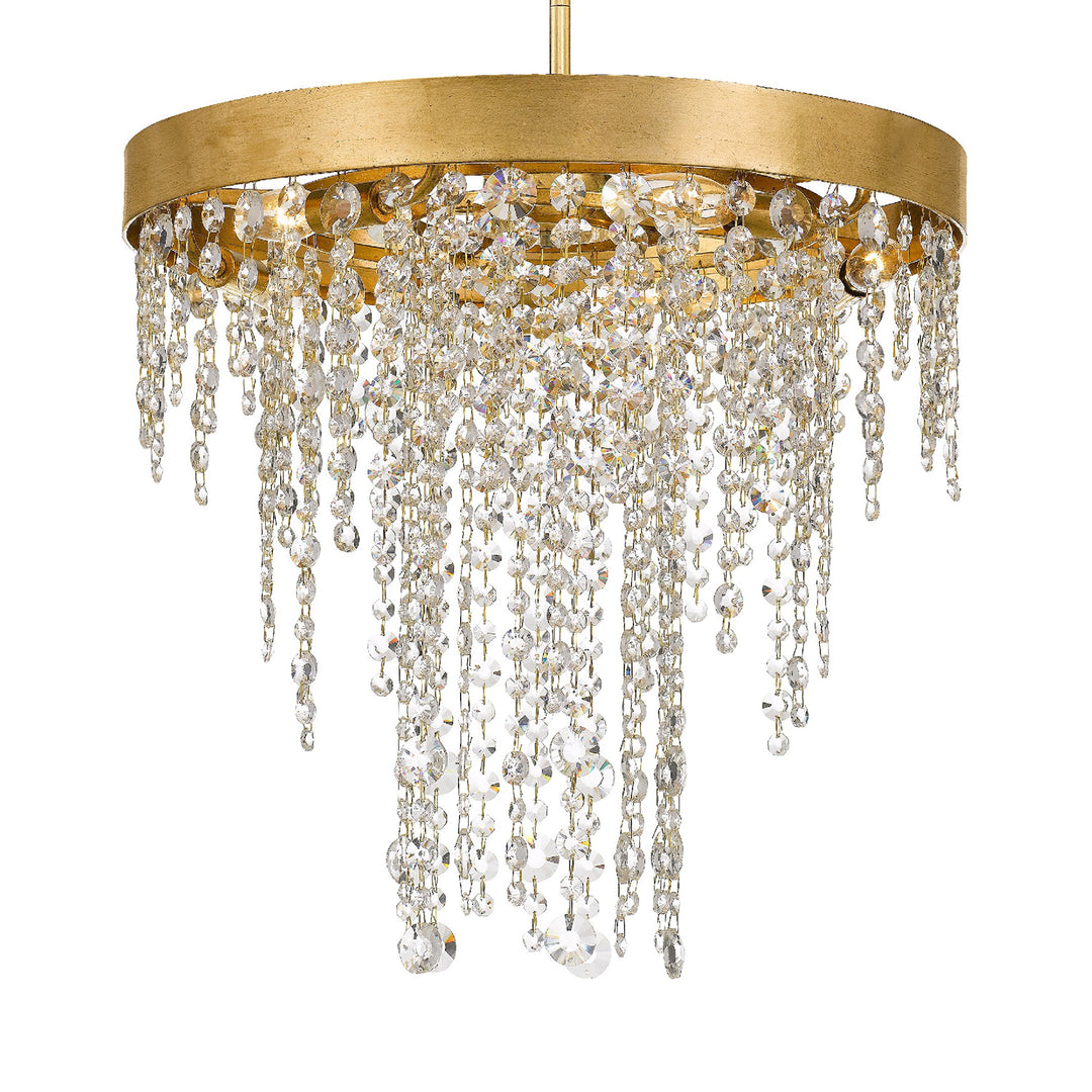 Crystorama Winham 5 Light Antique Gold Crystal Chandelier