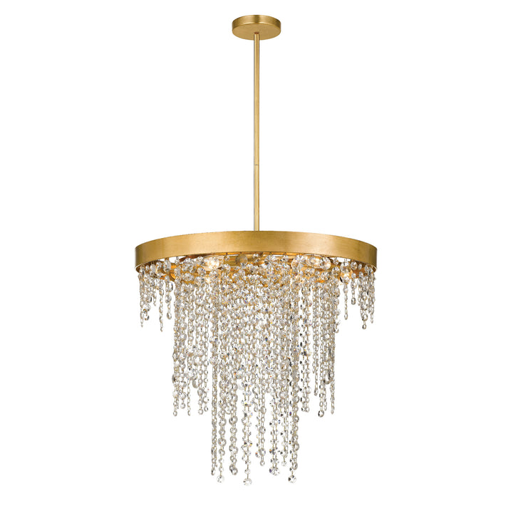 Winham 6 Light Antique Gold Crystal Chandelier