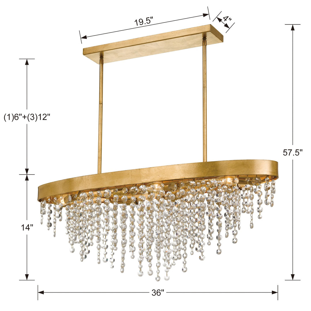 Crystorama Winham 8 Light Antique Gold Crystal Chandelier