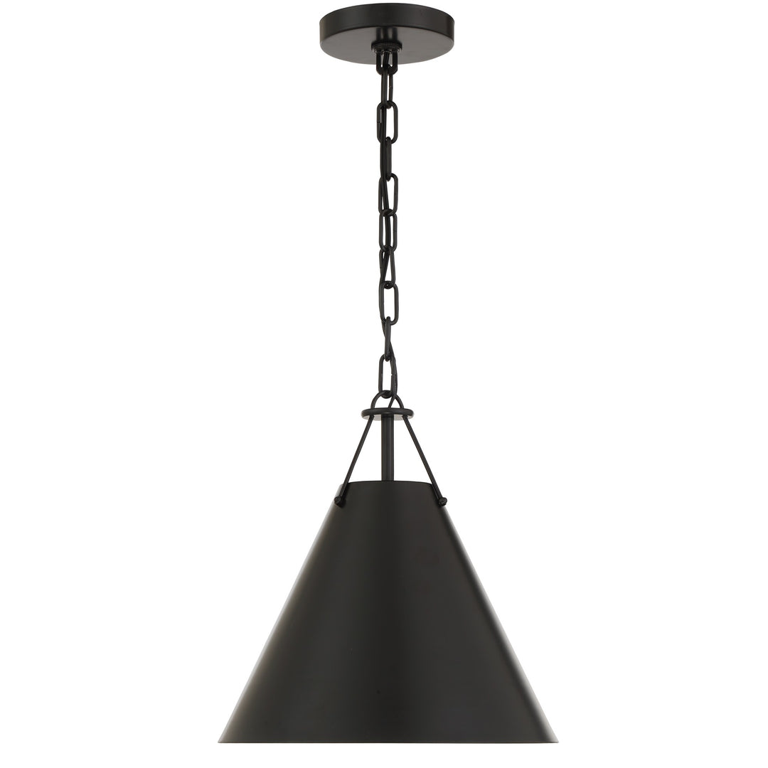 Crystorama Xavier 1 Light Matte Black Mini Pendant