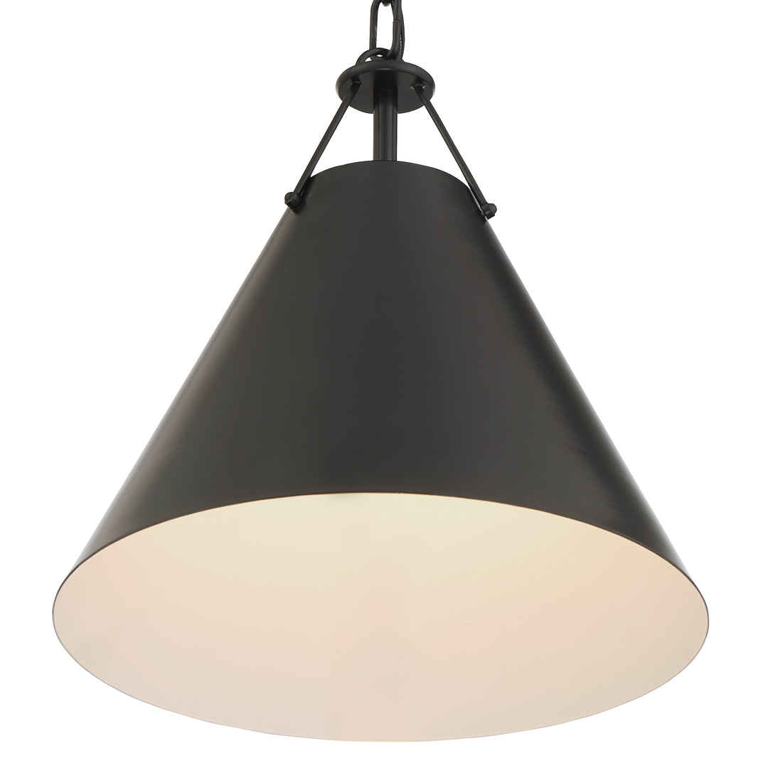 Crystorama Xavier 1 Light Matte Black Mini Pendant