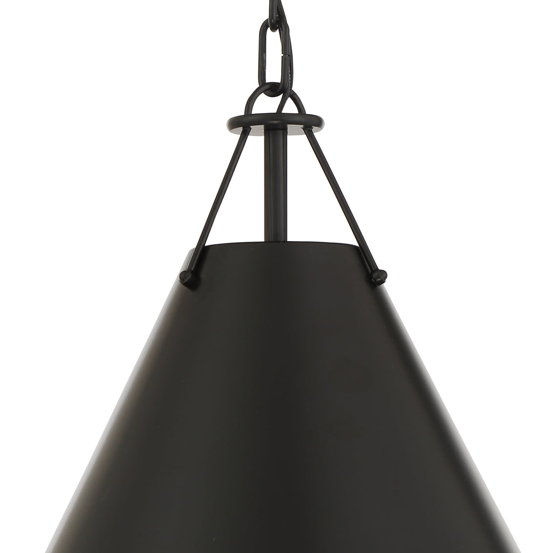 Crystorama Xavier 1 Light Matte Black Mini Pendant