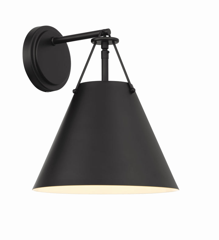 Crystorama Xavier 1 Light Matte Black Sconce