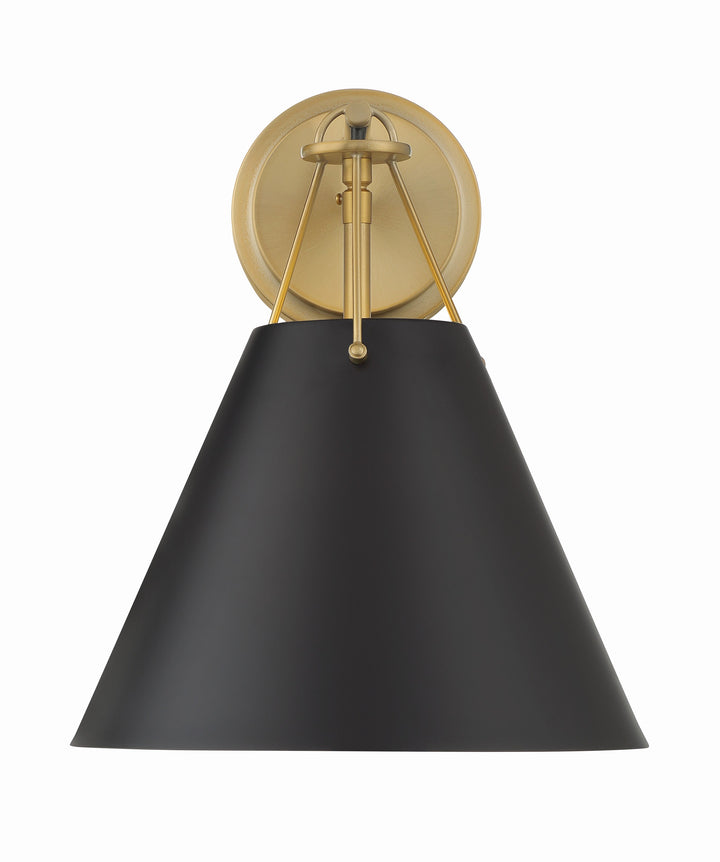 Crystorama Xavier 1 Light Matte Black Sconce