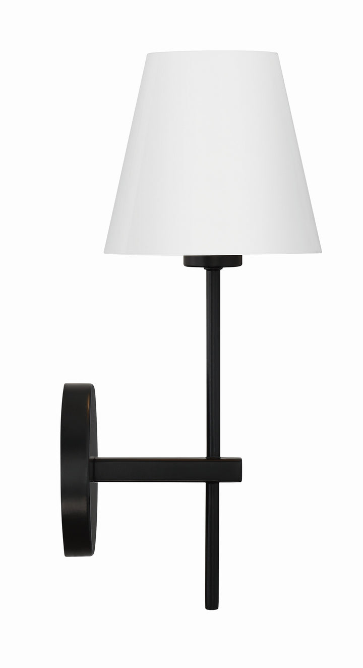 Crystorama Xavier 1 Light Matte Black Sconce