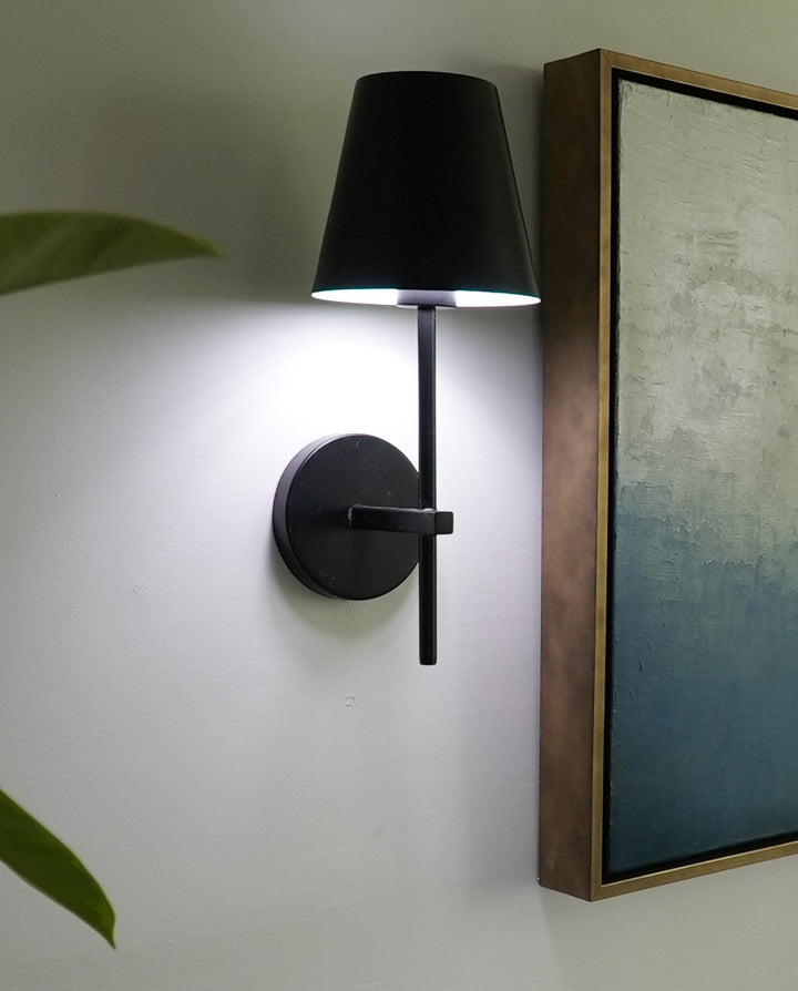 Crystorama Xavier 1 Light Matte Black Sconce