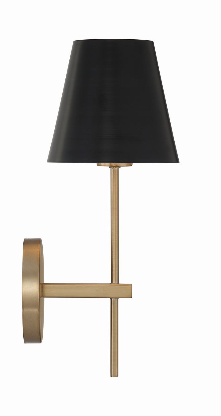 Crystorama Xavier 1 Light Matte Black Sconce