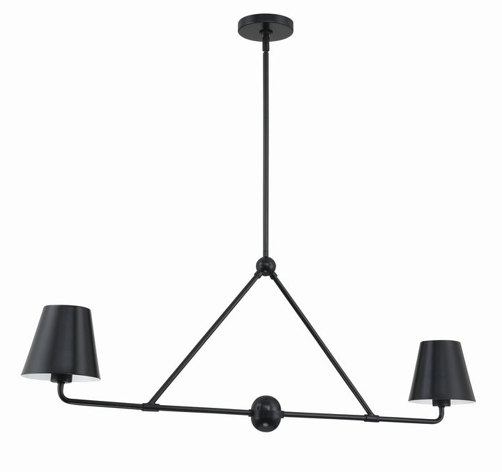 Crystorama Xavier 2 Light Matte Black Chandelier