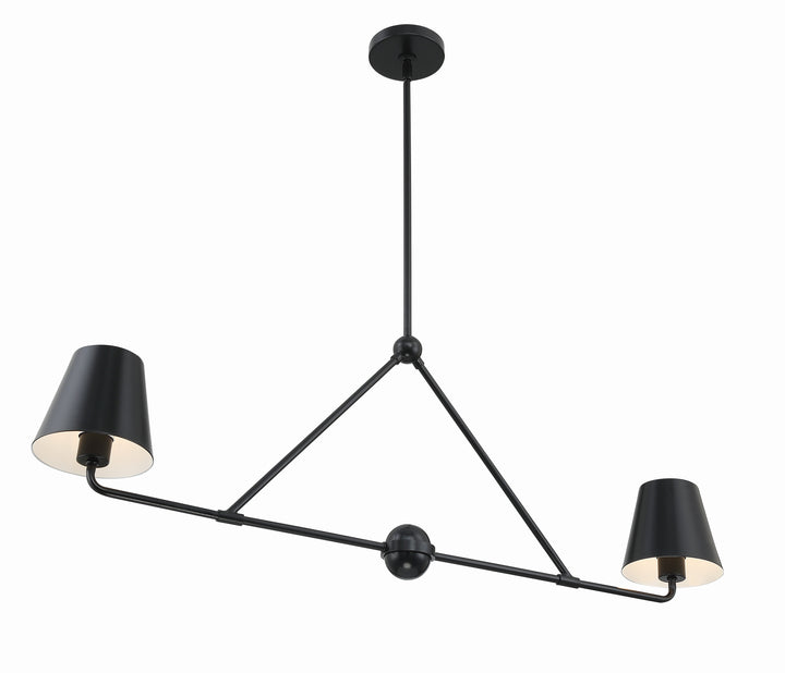 Crystorama Xavier 2 Light Matte Black Chandelier