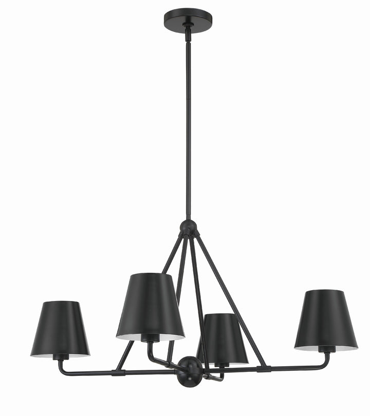 Crystorama Xavier 4 Light Matte Black Chandelier