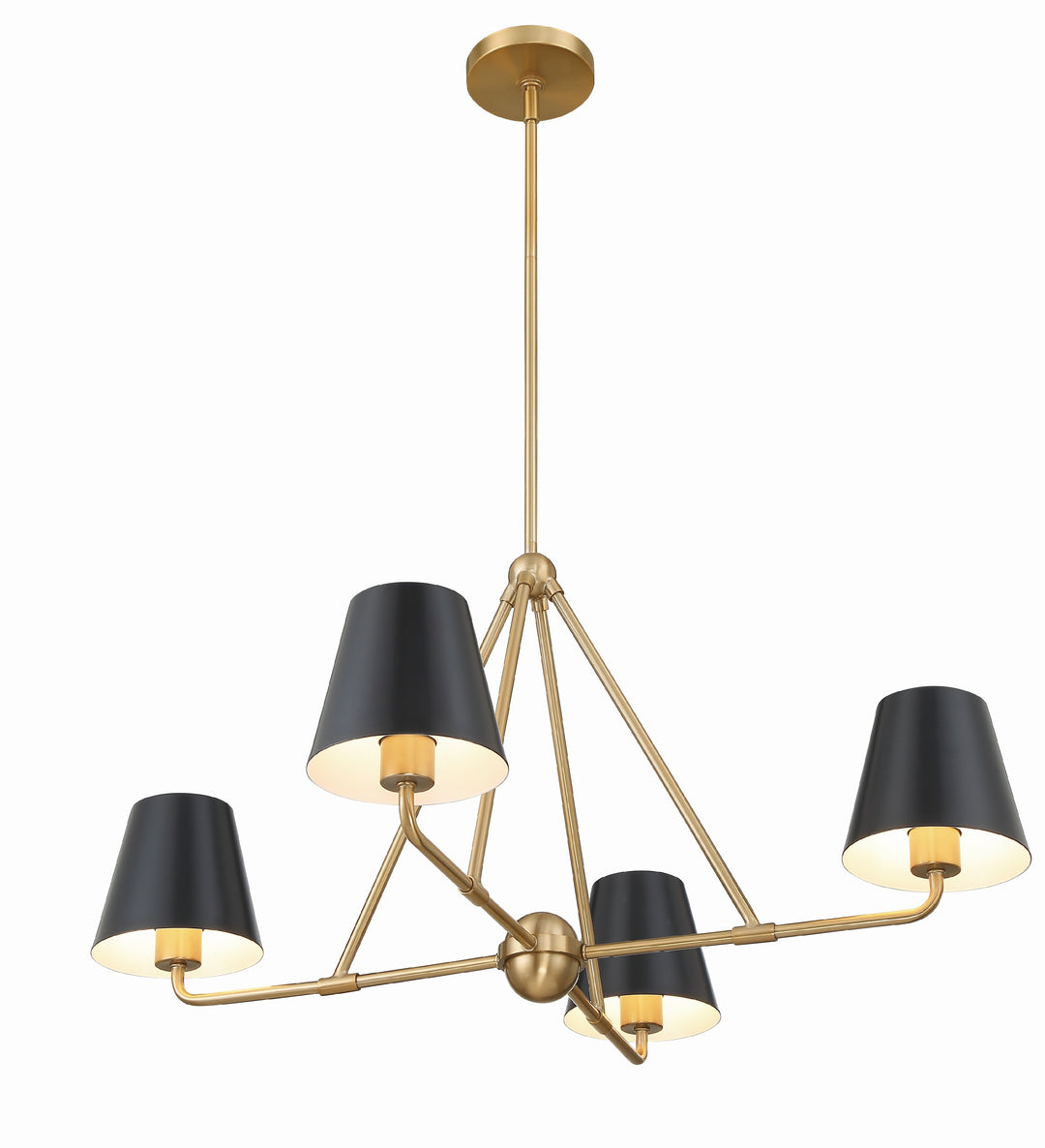 Crystorama Xavier 4 Light Matte Black Chandelier