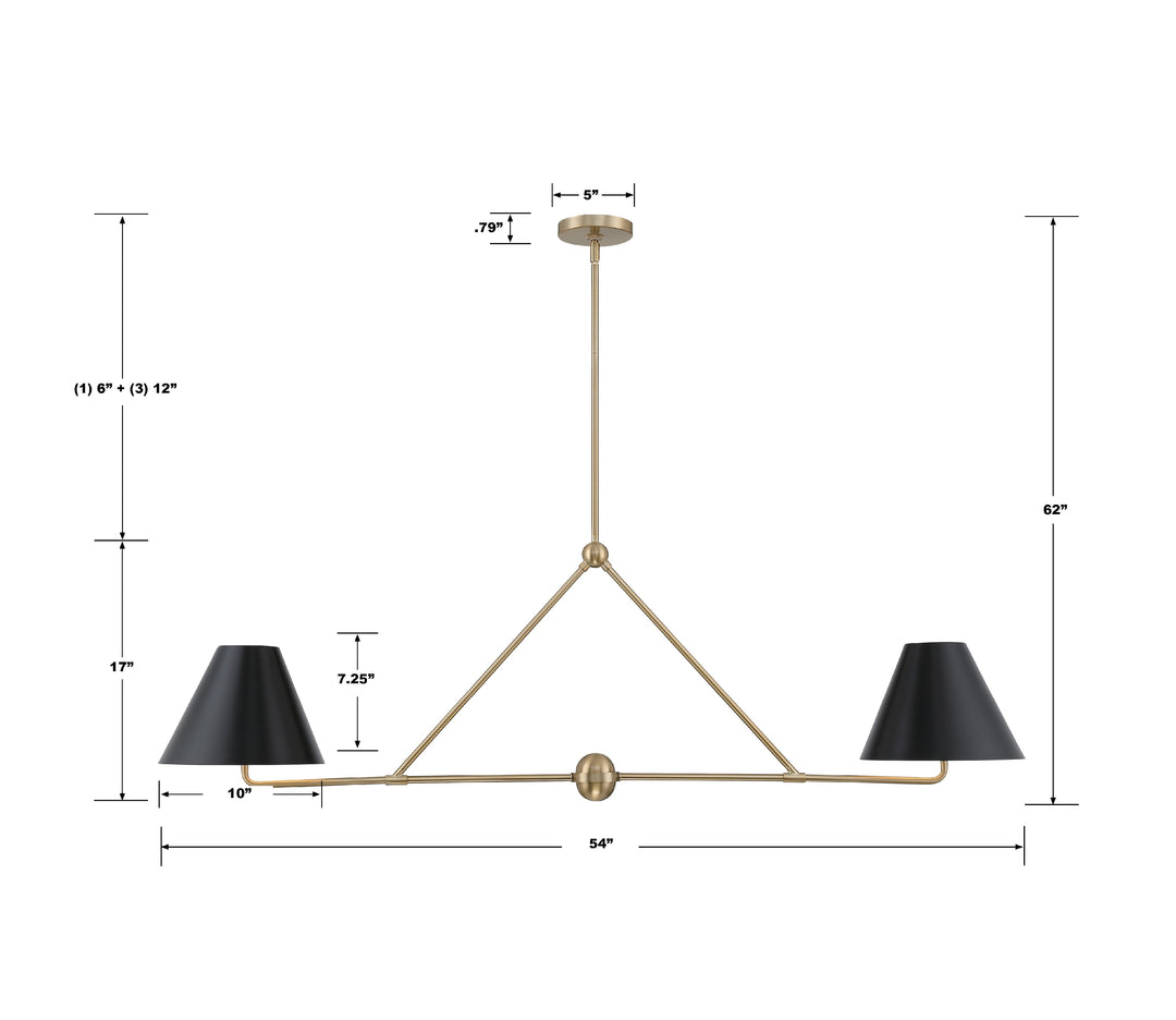 Crystorama Xavier 4 Light Matte Black Chandelier