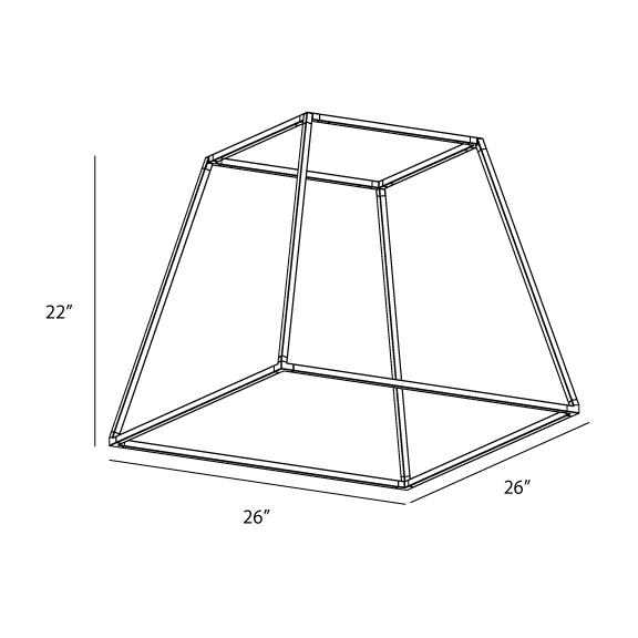 Z-Bar Pendant Rise Medium Square