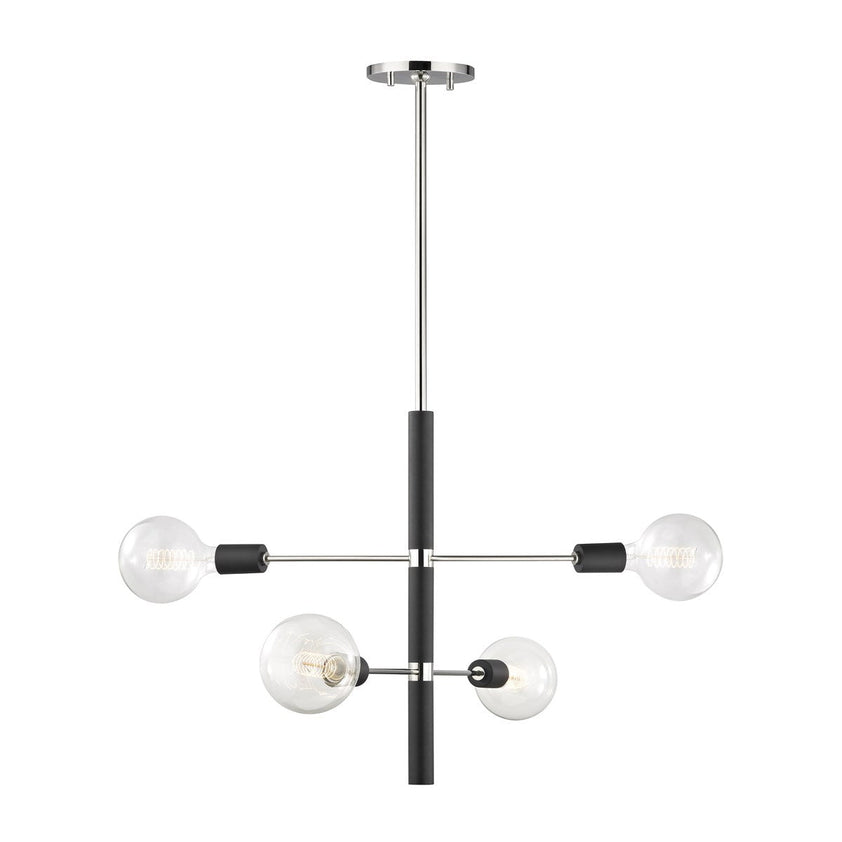 Astrid Chandelier 20" - Polished Nickel/Dusk Black