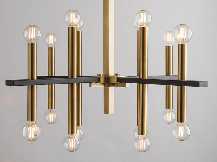 Colette Chandelier 36" - Aged Brass/Dusk Black