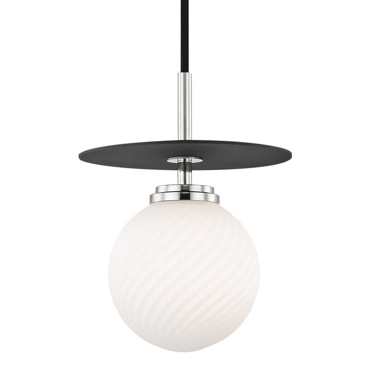 Ellis Pendant 9" - Polished Nickel/Dusk Black