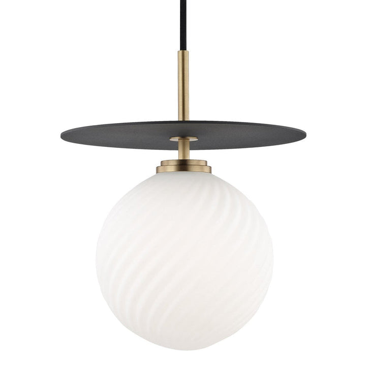 Ellis Pendant 12" - Aged Brass/Dusk Black