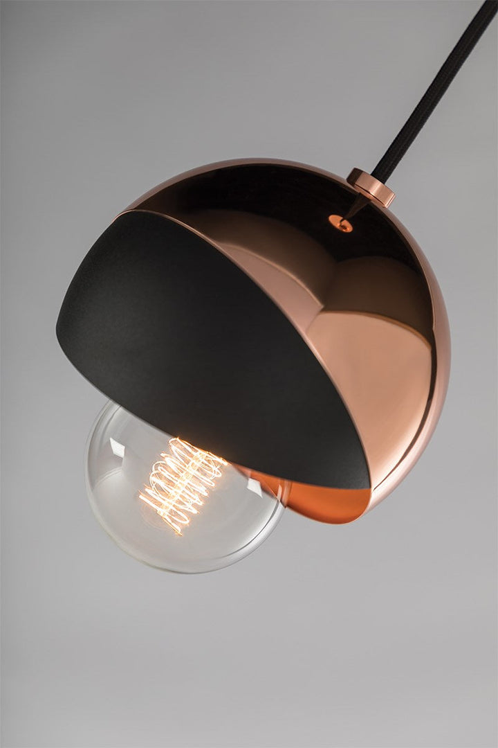 Emma Pendant - Polished Nickel/Dusk Black