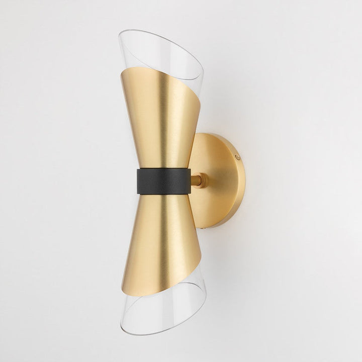 Angie Wall Sconce 10" - Aged Brass/Dusk Black