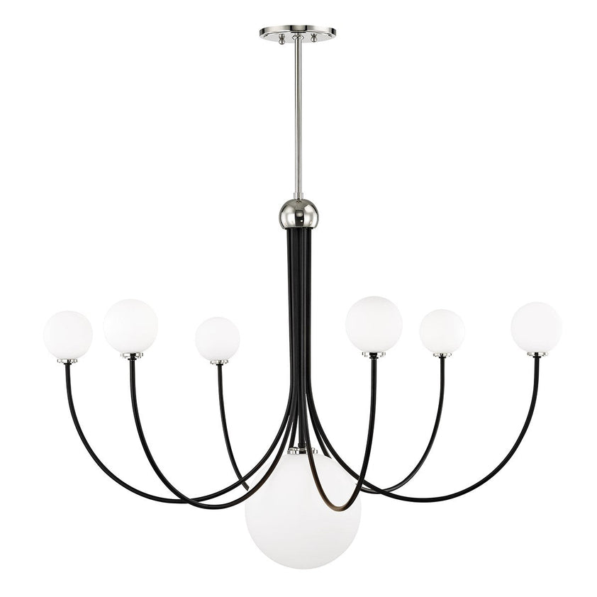 Coco Chandelier 29" - Polished Nickel/Dusk Black