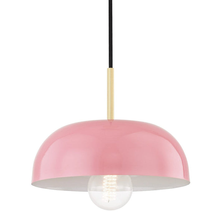 Avery Pendant 6" - Aged Brass/Pink