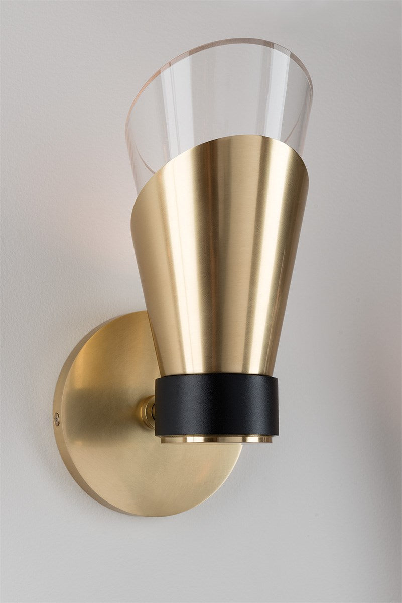 Angie Wall Sconce 15" - Polished Nickel/Dusk Black