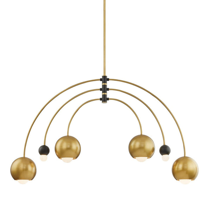 Willow Chandelier 28" - Aged Brass/Dusk Black