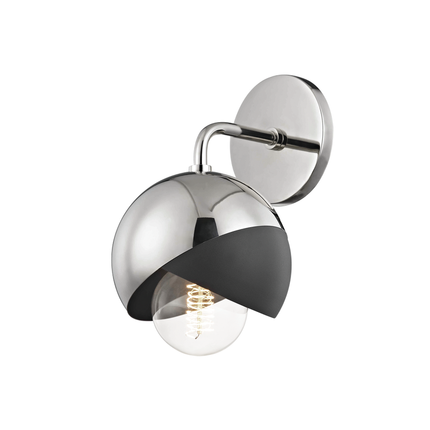 Emma Wall Sconce - Polished Nickel/Dusk Black