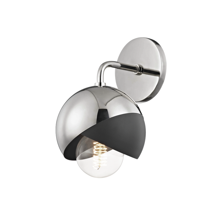 Emma Wall Sconce - Polished Nickel/Dusk Black