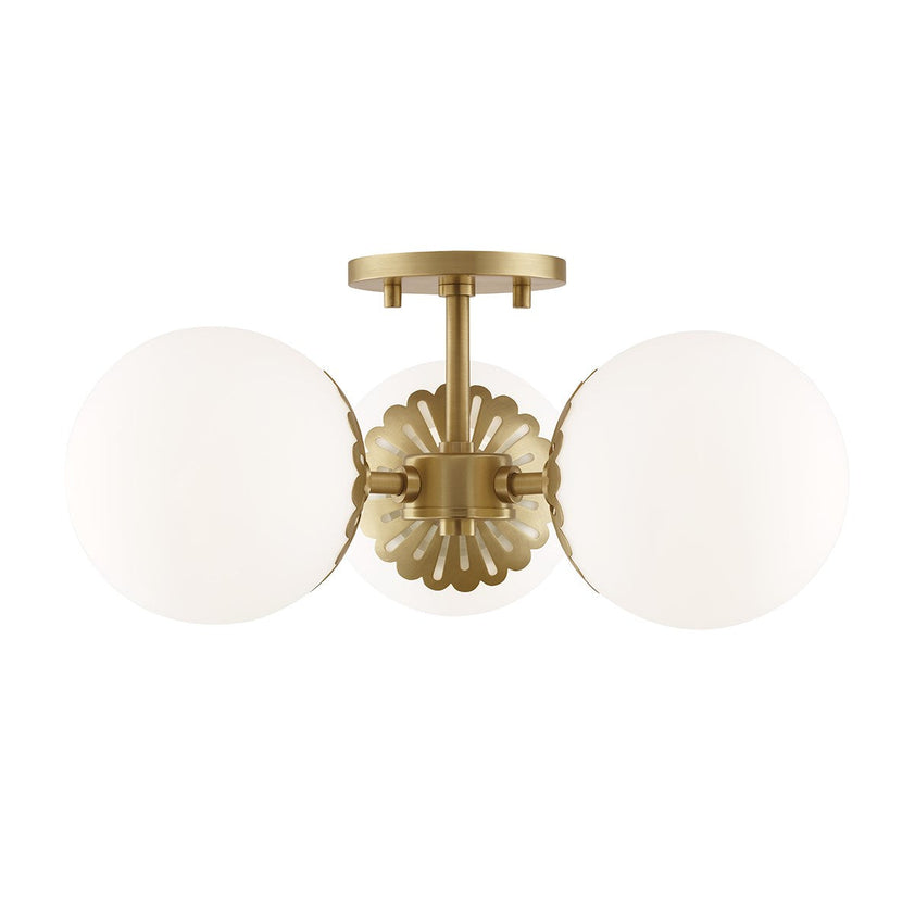 Paige Semi Flush - Aged Brass