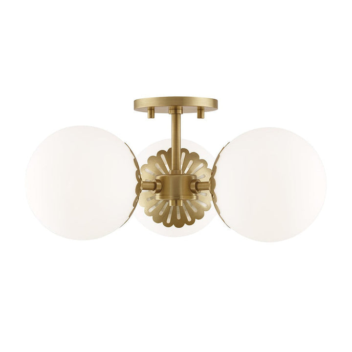 Paige Semi Flush - Aged Brass