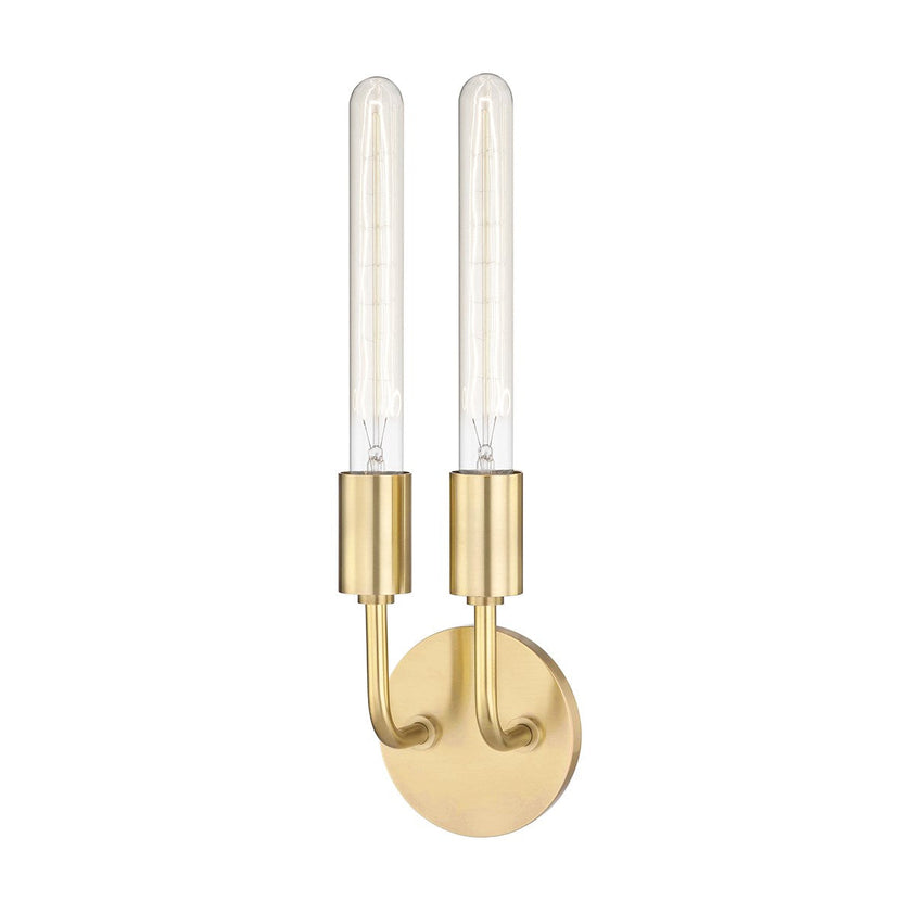 Ava Wall Sconce 2 Bulbs - Aged Brass